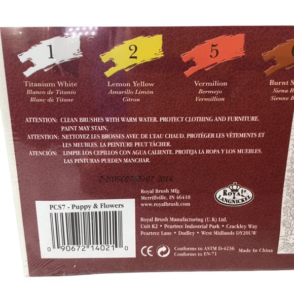 Paint by Number NEW Royal & Langnickel Puppy & Flowers PCS7 Canvas Acrylic Tubes - Picture 6 of 9